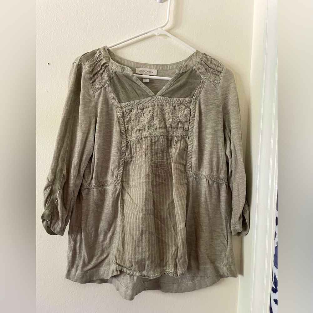 Vintage America, grey long sleeve shirt, size S